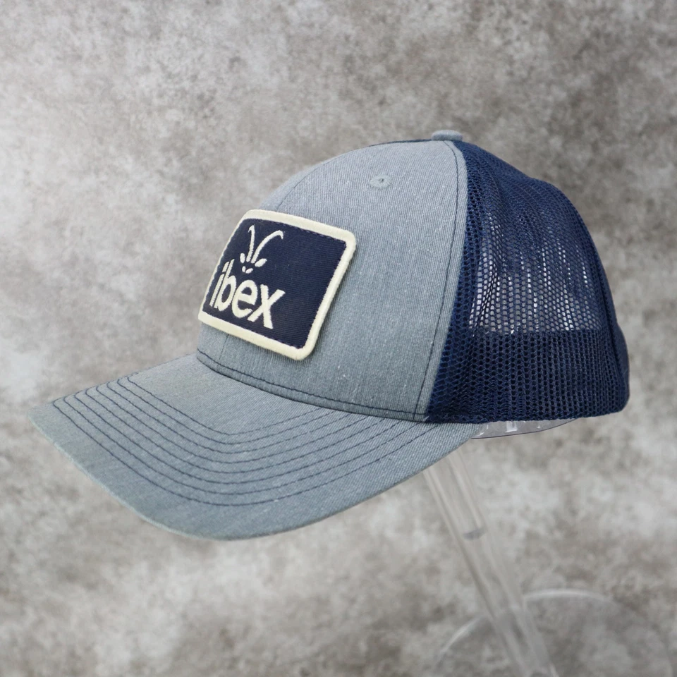 Sombrero de malla para exteriores Ibex gorra de pelota gris azul para hombre con tirantes ajustable Foto 3 de 4