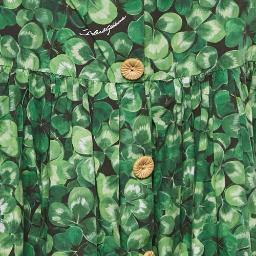 Dolce & Gabbana Kids Green Printed Poplin Ruffled Sleeve Dress 11/12 Yrs - Picture 3 of 6