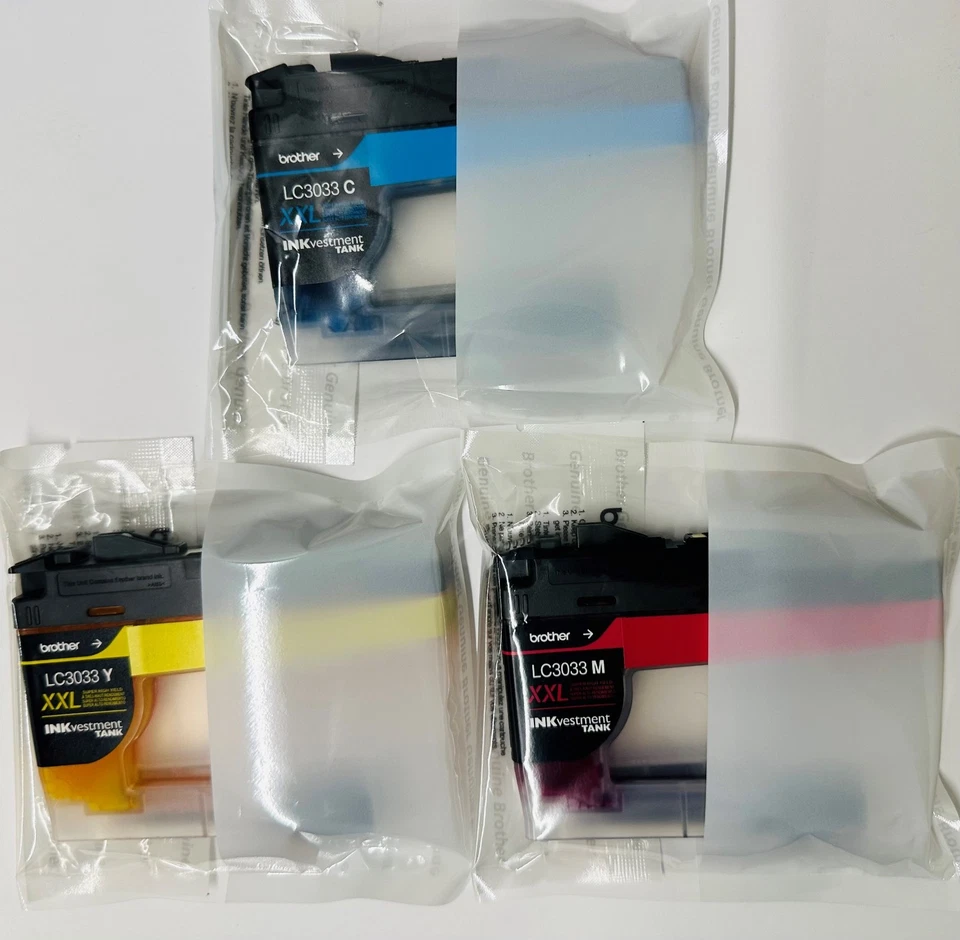 New Genuine Brother LC3033XXL Cyan Magenta Yellow 3PK Ink Cartridges 2026 - Image 2 of 2