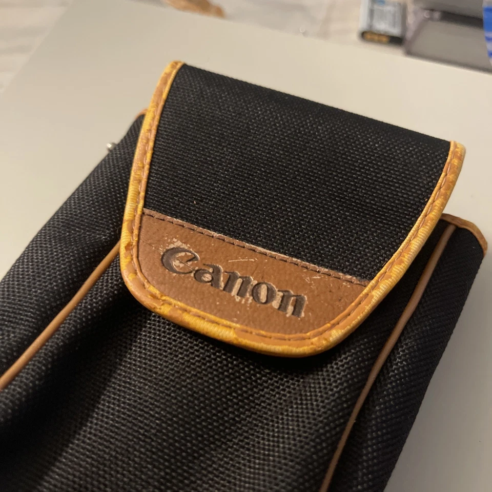 Vintage Canon Black Brown Vinyl Belt Loop Carrying Case for Compact Camera Japan - Image 4 of 4