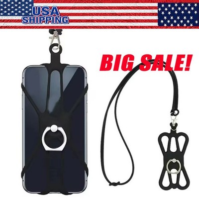 2In1 Cell Phone Lanyards With Adjustable Neck Strap Universal Neck Phone Holder