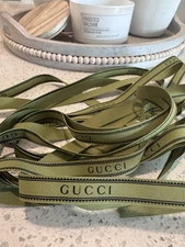 Authentic GUCCI Ribbon Green 5 Yards ( 15 Feet Total Length) Sell By The Bundle.