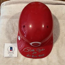Pete Rose Cincinnati Reds Autographed 14 Inscription Hit King 4256 Beckett COA