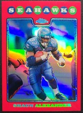 2008 TOPPS CHROME SHAUN ALEXANDER #TC34 RED REFRACTOR /25 SEATTLE SEAHAWKS 
