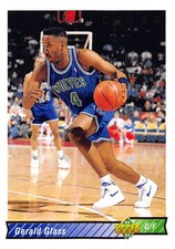 Gerald Glass 1992 Upper Deck 186  Minnesota Timberwolves  Basketball Card