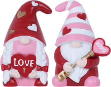 Valentines Day Decorations, 2 PCS Resin Gnomes Figurines for Valentines Day Deco