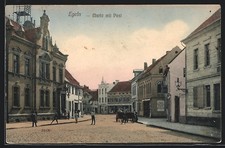 Ansichtskarte Egeln, Markt mit Post 