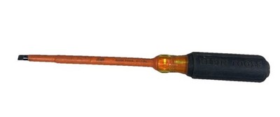 Klein Tools 602-7-INS Insulated 5/16'' Cabinet-Tip Round-Shank Screwdriver, 7''