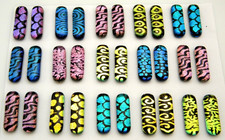 SKINNY Lot of 30 pcs EARRINGS HANDMADE DICHROIC FUSED GLASS P3 CABOCHONS