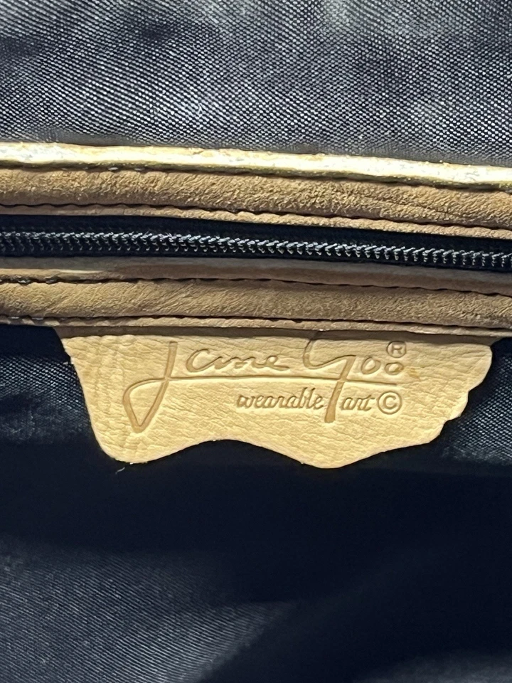 JANE YOO Portátil Arte Bolso de Mano Cartera Cuero Vintage Pintado a Mano Bolso de Hombro Foto 2 de 4