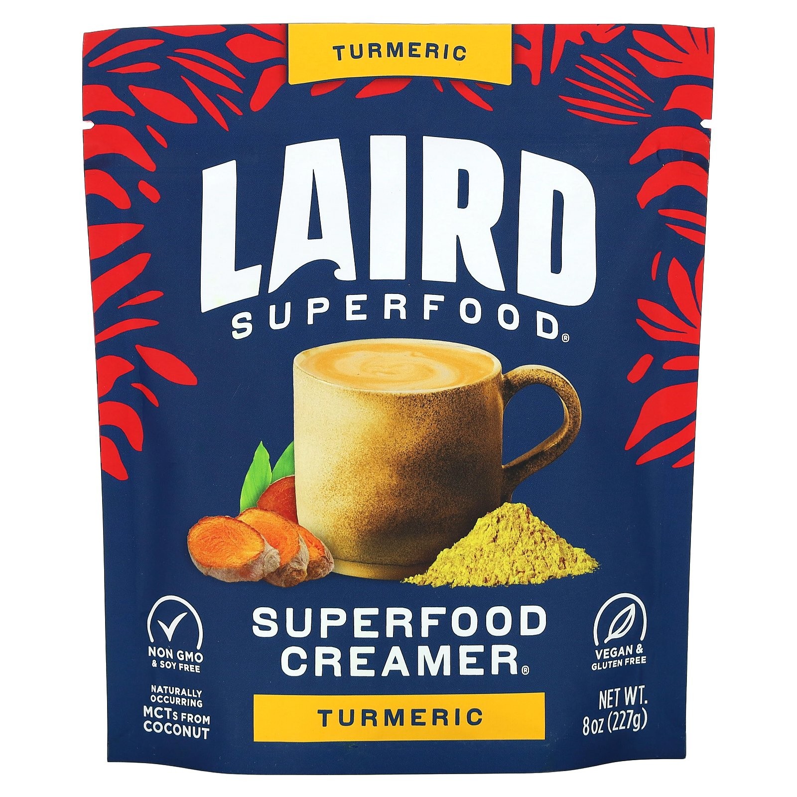 Сливки с куркумой Laird Superfood, 8 унций 227 г, Без молока, без глютена, органические