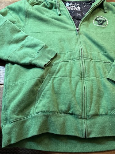 Giacca Quicksilver Vintage Y2K Staccabile Pelliccia Ecopelliccia Cappuccio Verde Zip Uomo XL - Foto 7 di 18