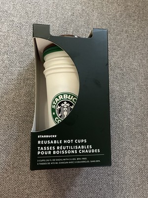STARBUCKS 3 X WIEDERVERWENDBARE HOT CUPS JE 16FLOZ MIT DECKEL 
