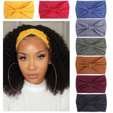 Kachanaa 8 Pack Wide Non-Slip Boho Women's Headband - Elastic Large African Turb