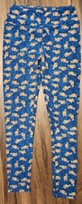 Womens One Size LuLaRoe Leggings w Fish Graphic Print Gently Loved, No Flaws