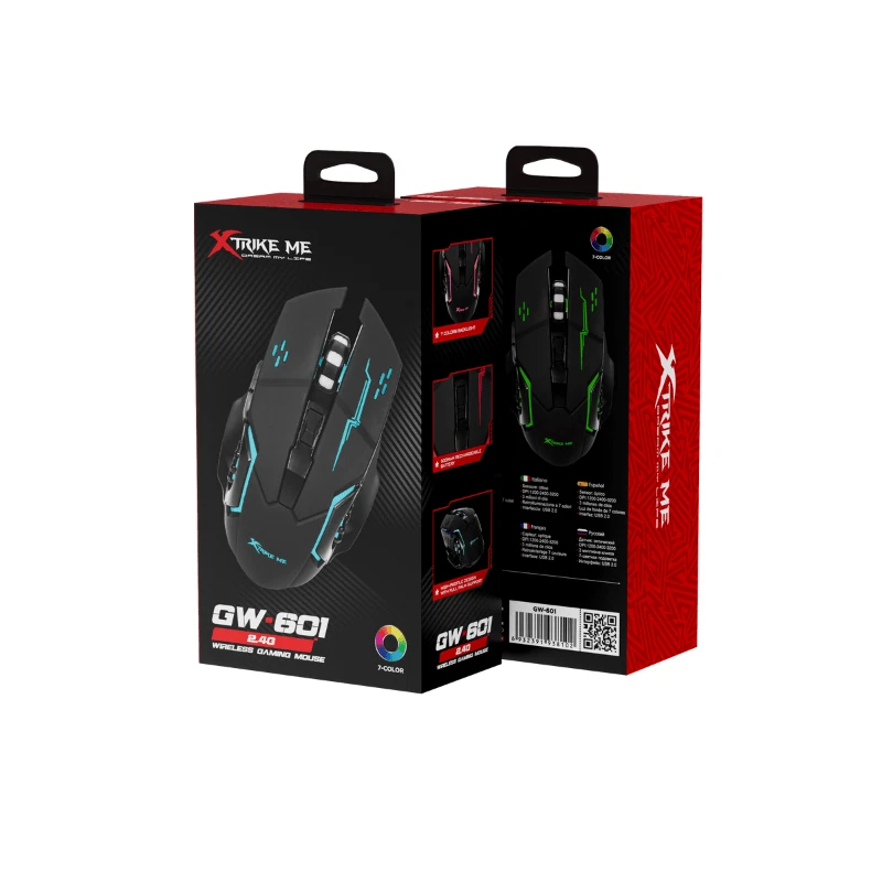 XTrike Me GW‑601 Wireless Gaming Mouse 3200 DPI 2.4 G RGB 6‑Button PC/PS5/Mac - Image 2 of 4