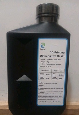 Yousu 3D Printing UV Sensitive Resin   Transparent Yellow   1L Bottle   New