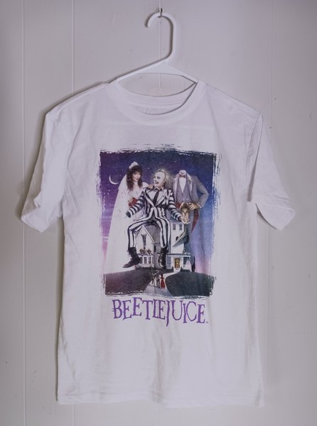  Juniors Beetlejuice Classic 80s Movie Poster Haunted House Graphic Tee Size XL 