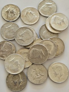 ALL 90% US SILVER Pre 1964 Half Dollars KENNEDY HALVES Lot of 20 FV $10.00