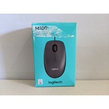 Logitech M100 Corded Optical Mouse Black Plug and Play Smooth Control
