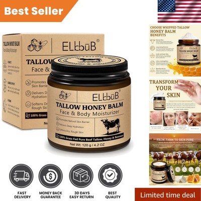 Sustainable Whipped Tallow & Honey Cream - Oil-Free, Unscented Moisturizer