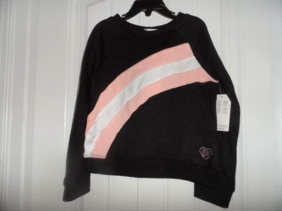 Cute Body Glove girls size 5 black pink crew neck sweatshirt NWT