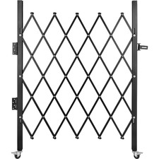 Single Folding Security Gate, 48 In. H X 37 In. W Steel Accordion Gate, Expandin