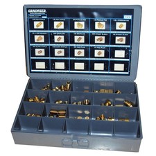 Kit de montaje de tuberías 6azf7 aprobado por GRAINGER, latón, 140 piezas 6AZF7