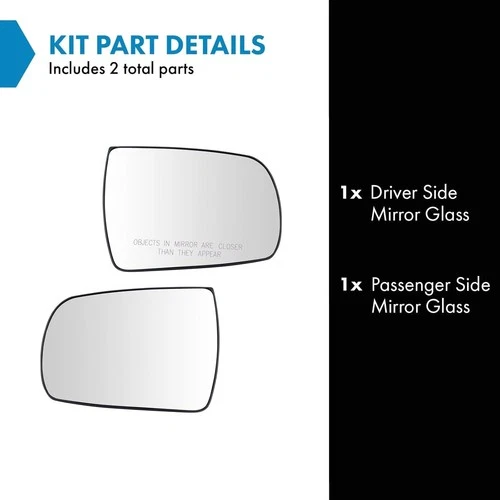 Right & Left TRQ Power Mirror Glass Door Mirror Glass for Kia Sorento 2011-2015