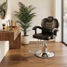 Hydraulic Barber Salon Chair 90 -150 Reclining 360 Swivel Black
