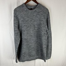 Lululemon Sweater Mens XL Gray Merino Wool Waffle Knit Crewneck Pullover Thermal