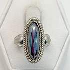 STUNNING .925 Vintage Sterling Silver Estate Ring Size 4.75 with Black stone