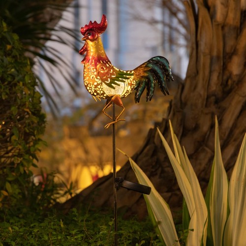 Hahn Solarleuchten Außen Deko Garten Statue Geschenke für Hühnerliebhaber... - Bild 9 von 9