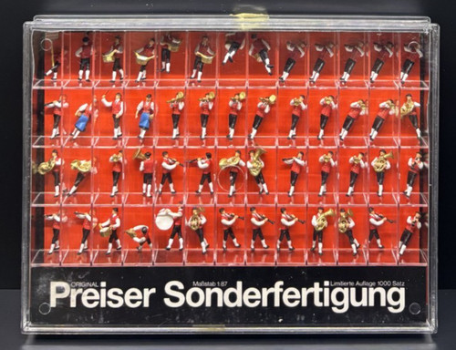 Preiser H0 13263 Banda de música bávara marchando, 52 figuras pintadas a mano | Condition: Gebraucht
