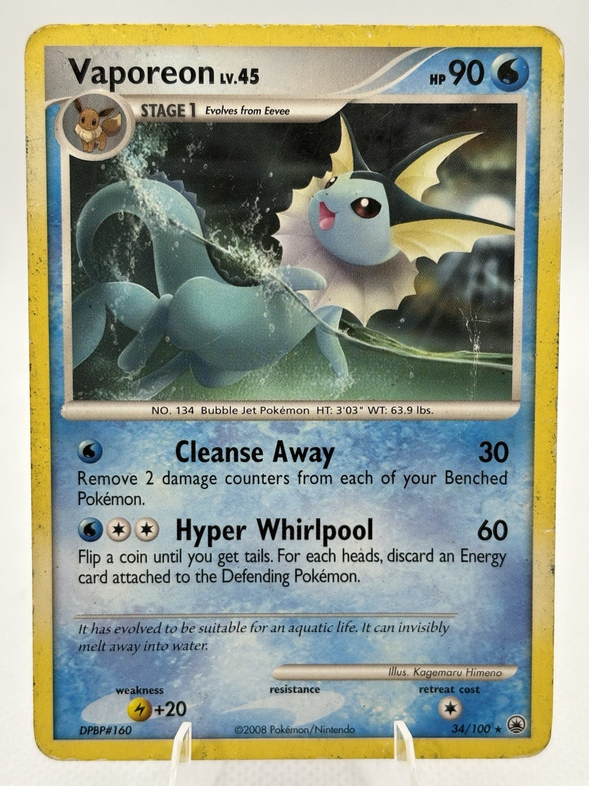 Vaporeon 34/100 - Pokemon TCG 2008 - Majestic Dawn - Non-Holo Rare