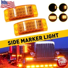 2x 6"Amber 21-LED Clearance Side Marker Lights Truck Trailer Turn Signal Light