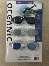 Oceanic Swim Goggles 3 Pk L/XL LARGE/ X-Large  New Anti-Fog UV SEALED