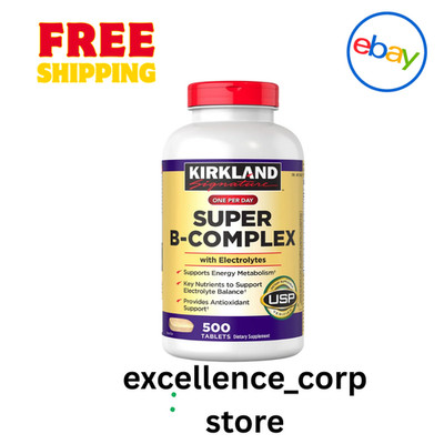 Kirkland Signature Super B-Complex with Electrolytes, 500 Tablets