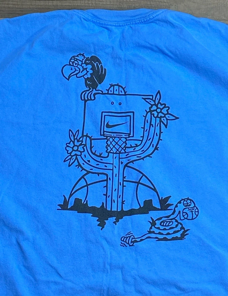 Nike графическая футболка мужская стервятник баскетбол восход солнца размер 3XL синий свободного кроя кактус - Изображение 4 из 4