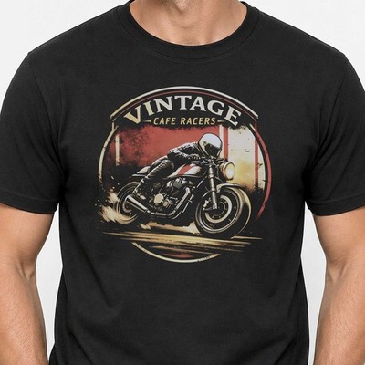 Retro  Motorrad Race T-Shirt - Cafe Racer Vintage Shirt Geschenk Motorradfahrer
