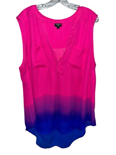 Torrid Womens Harper Sleeveless Pink/Purple Ombre Sleeveless Top Sz 2X - Picture 1 of 2