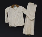 Vintage Barbie 1960s Ken BROWN STRIPED PAJAMA SET Top & Bottom #781 Sleeper Set