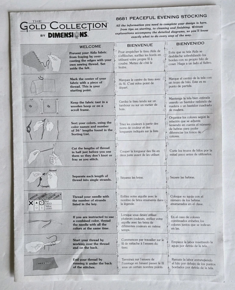 PATTERN ONLY Peaceful Evening Cross Stitch Stocking Dimensions Gold 8681 - Image 4 of 4