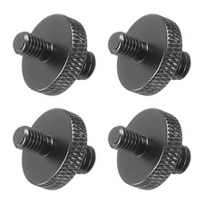Mic Stand Adapter M5 Male to 1/4 Male Tripod Screw Double Sides Black 4 Pack
