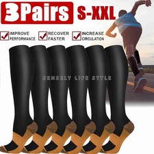 Women Men Socks' Wide Calf Graduated Compression 15-20 mmHg Socks US STOCK