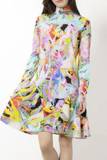 Desigual Kleid Damen Sommerkleid A-Linie Bunt Geometrisch Gr. S Neu mit Etikett