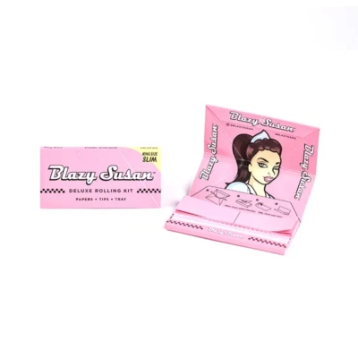 Blazy Susan Pink Deluxe Rolling Kit (Kingsize Papers, Filters, Tray) Connoisseur