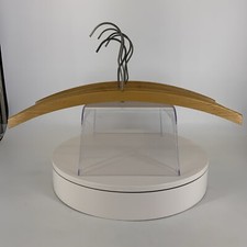 Set of 5 Vintage Wood Shirt Hangers Curved Swivel Metal Hook