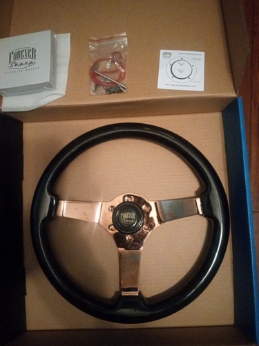 forever sharp steering wheel 14 Rose Gold And Black - Picture 1 of 8