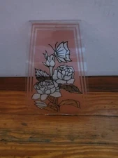 Vintage Ok Lighting Touch Lamp Replacement Glass Panel Flowers
